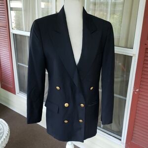 PIETRAFESA FOR STUDIO 121 Elegant Black Double-Breasted Women's Navy Blazer